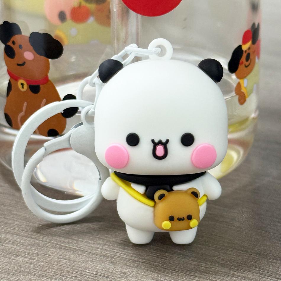 In Stock Panda Bubu And Yier Pendant Dolls Kawaii Toys Cute Cartoon Panda Bear Doll Key Chain Backpack Pendant Couple Gift