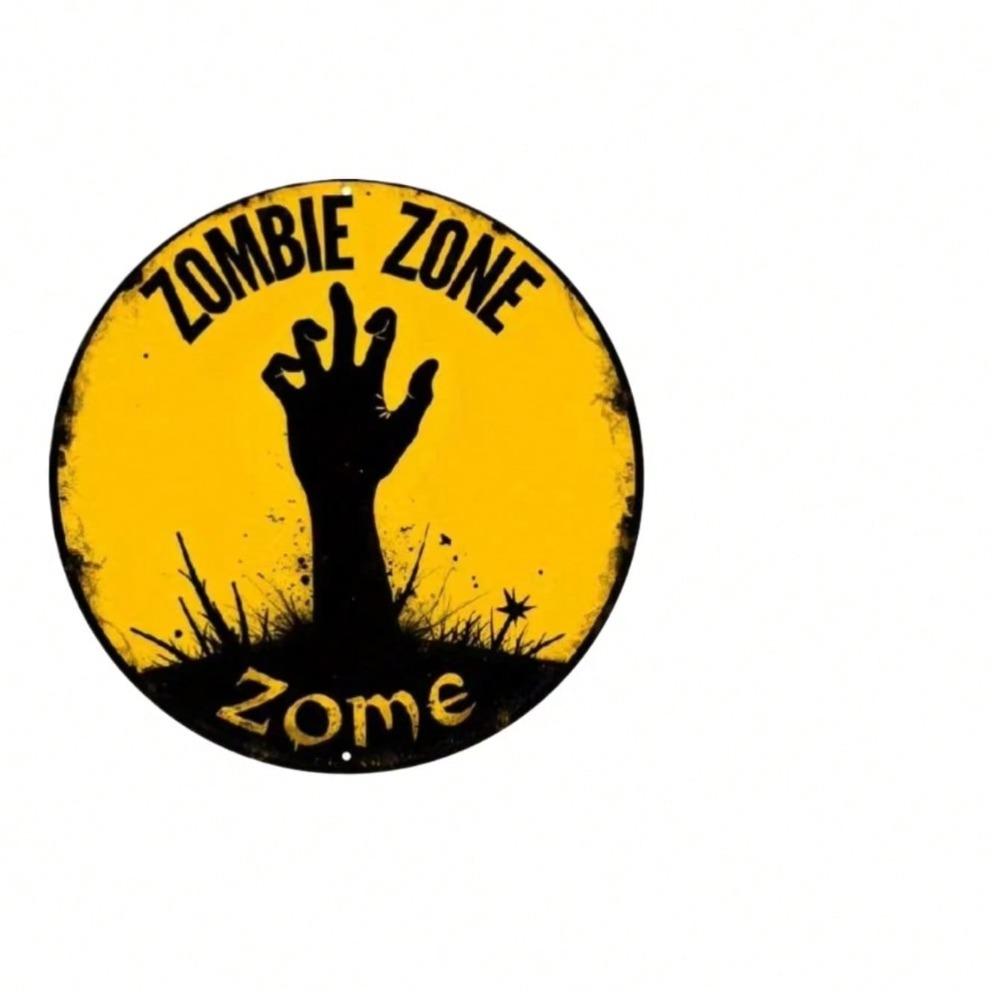 Zombie Hand Metal Sign Halloween Wall Art Vintage Decor