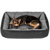 Panier pour chien - superkissen24 - lit apaisant - taille m - noir et gris - lin