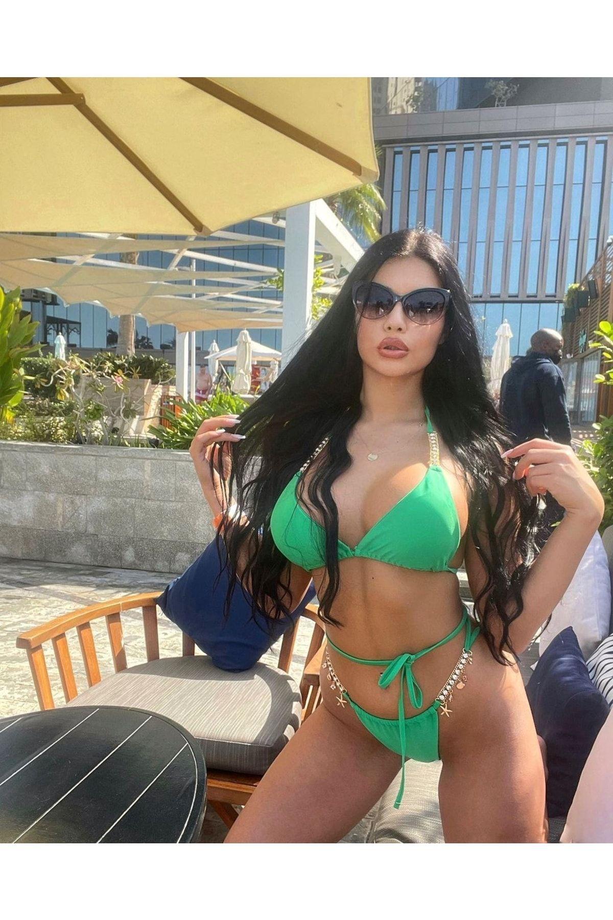 

Женский модный новый комплект бикини Stone Bikini Set