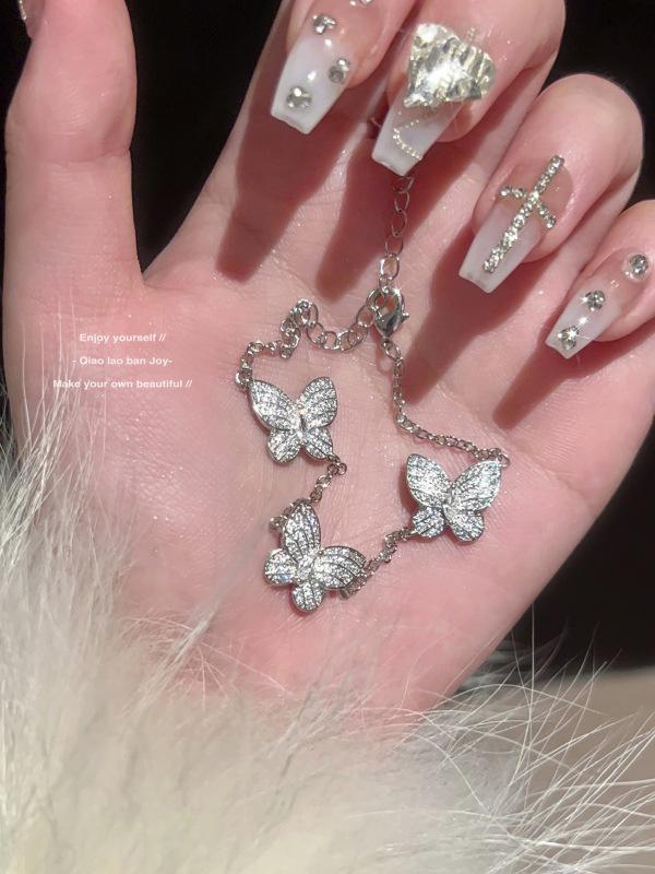 Korean Zircon Octagonal Rose Bracelet - Light Luxury, Elegant Bangle, Fresh Sweet Hand Jewelry