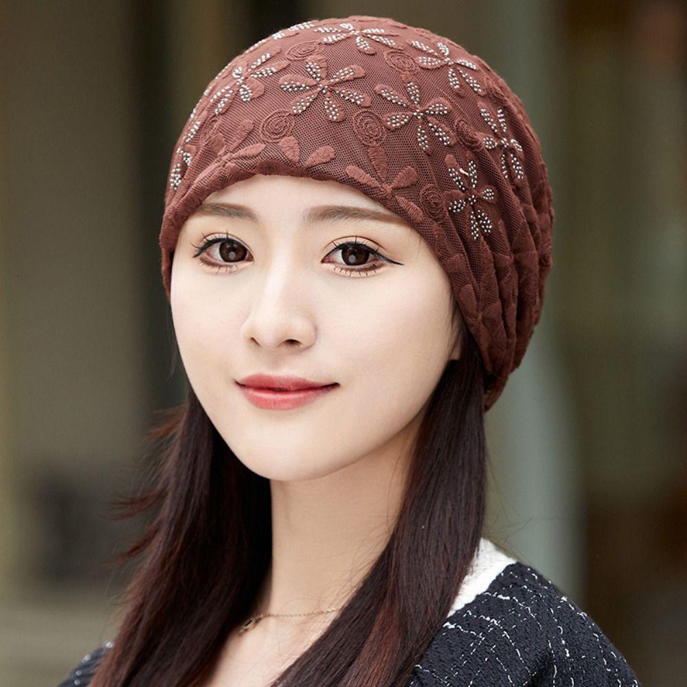 Breathable Beanies Cap Hollow Out Turban Beanies Caps Chemo Cap Crochet Slouchy Hat  Women Girls