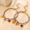 Summer Vacation Wind Dopamine Girl Heart Woven Color Rope Diy Diverse Pendant Bracelet Necklace Jewelry Set