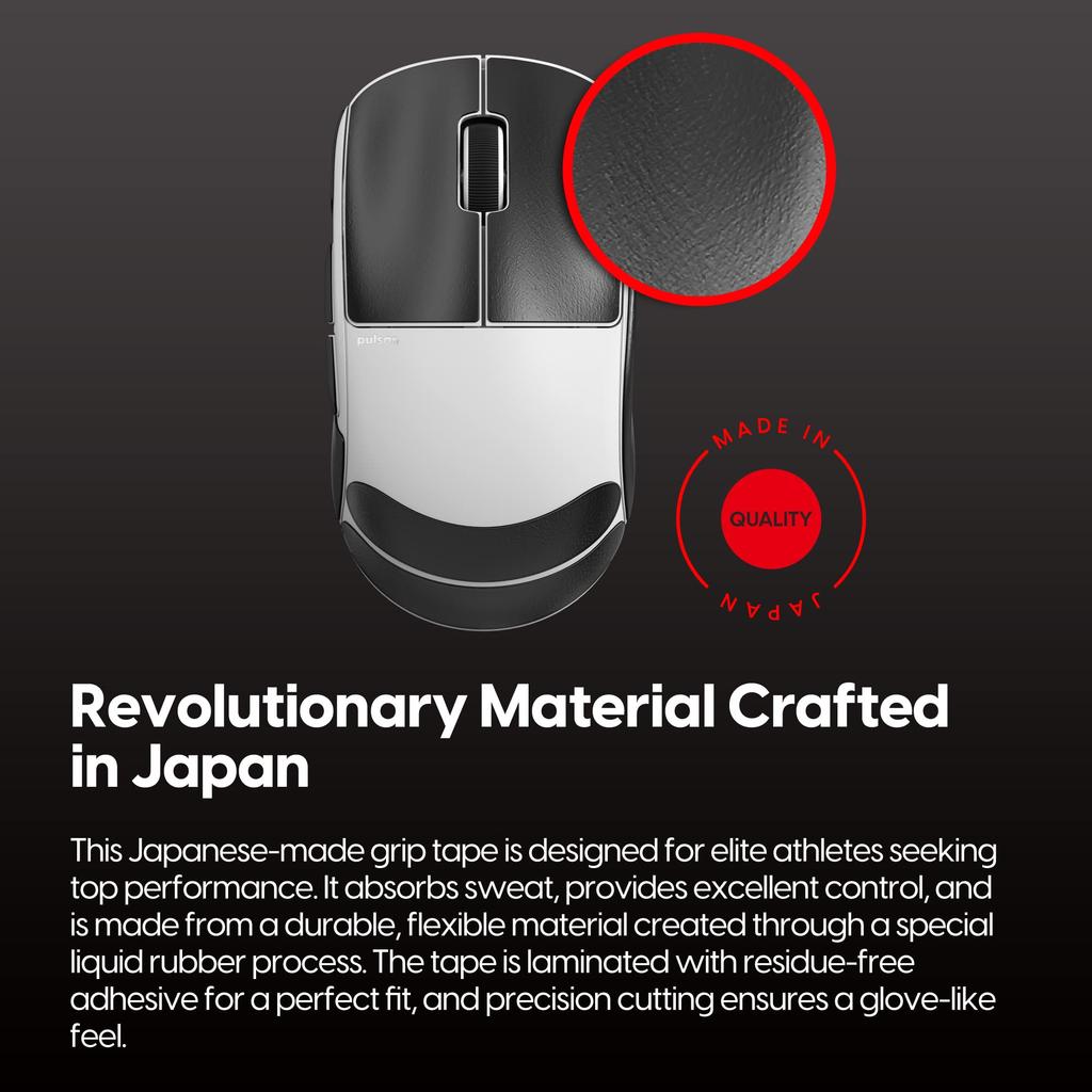 Pulsar Gaming Gears Supergrip X2V2X2 Mini Pre-cut Anti-Slip Gaming Mouse Grip Tape, Ultra-Thin