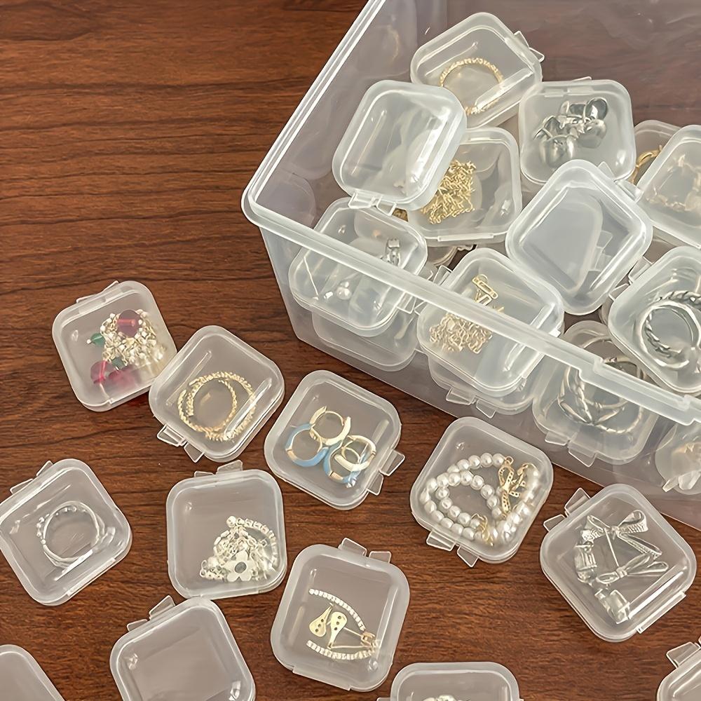 30pcs Clear Plastic Storage Box Set,Space-Saving, For Jewelry, Earrings, DIY Crafts, Hardware, Versatile, Desktop Installation