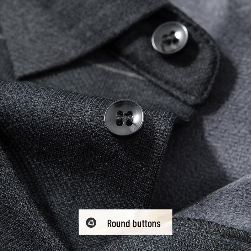 Men's Faux Two-Piece Fleece-Lined Thermal Polo Shirt