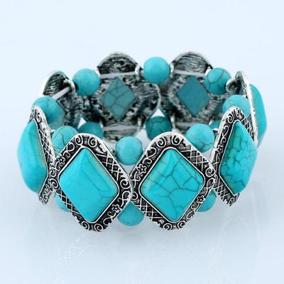 Bohemia Unique Fashion Turquoise Rhombus Cute Bracelet Bangle Women Jewelry
