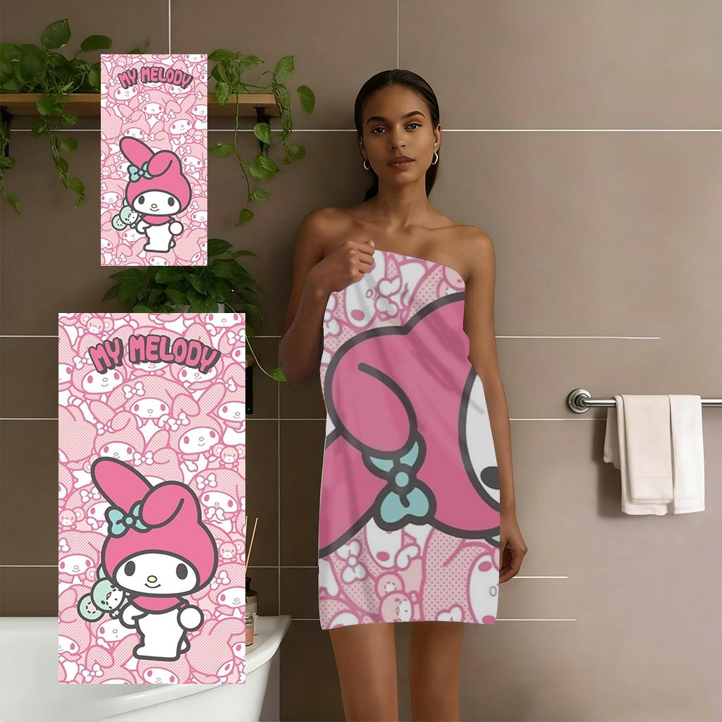 My Melody Beach Towel Cute Sanrio Character Quick Dry Bath Towel for Kids Beach Pool Spa