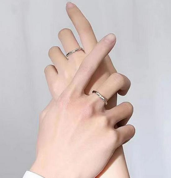 Bamboo Couple Rings - Open, Adjustable, Simple Design