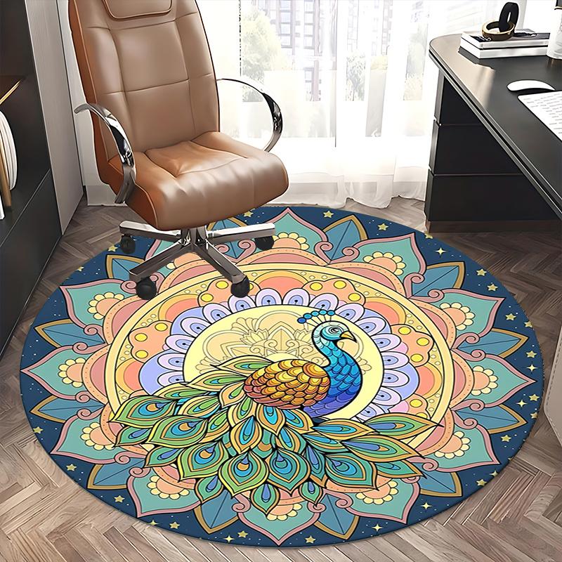 Colorful Peacock Office Carpet Chair Mats, Home Decor, Sofa Rug, Office Carpet Gift for All Rooms1118161a