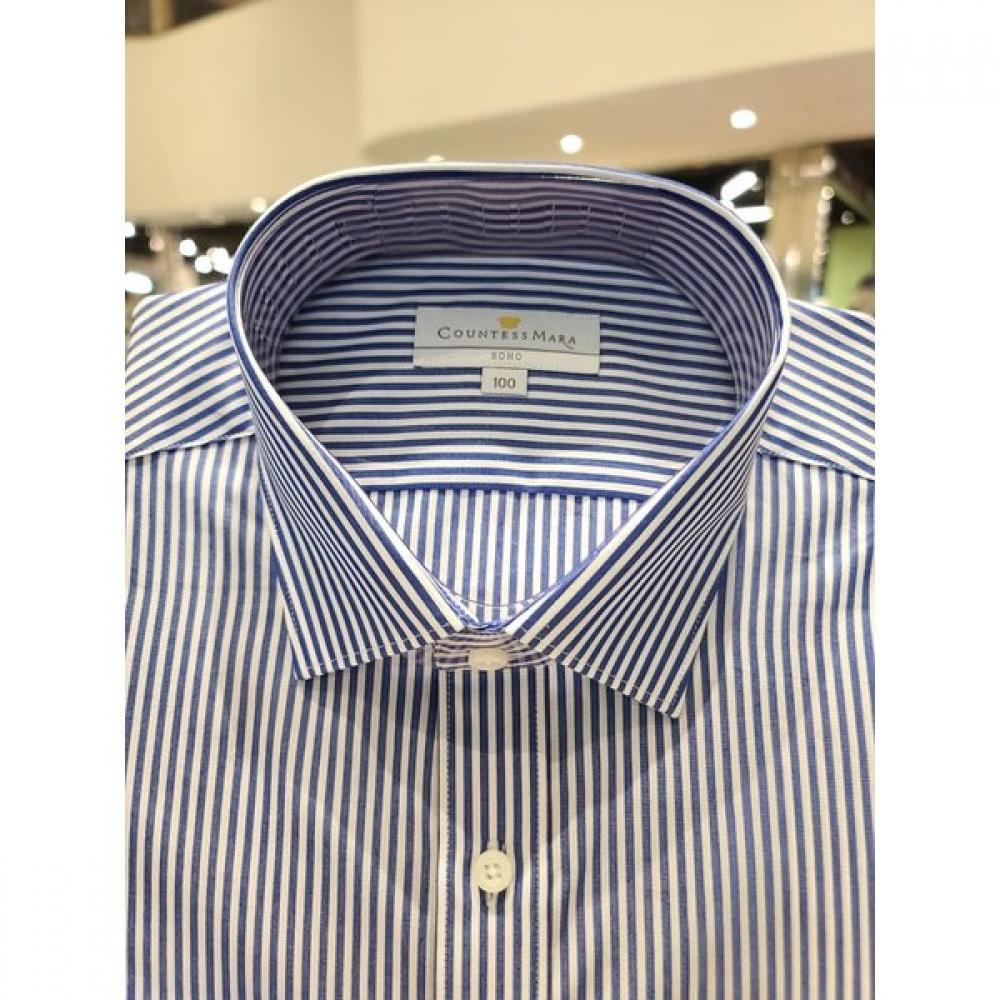 Countess Mara 23fw Slim Fit Long Sleeve Cotton Blend Stripe Semi Wide Shirt Cdh3p51002n008k