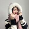 Cozy One-Piece Hooded Muffler (Pink)