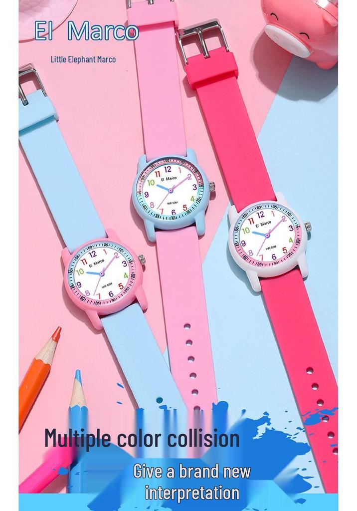 Marco Quartz Unisex Children's Sports Watch - Simple, Stylish, Waterproof with Color Block Design for Students