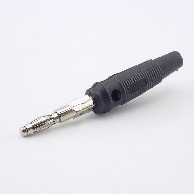 

Безпаяний банановий штекер 4 мм, нікельований залізо та гумова оболонка, чорний/червоний чорний