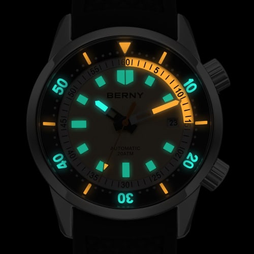 Potápěčské hodinky BERNY Pánské pánské hodinky Pánské potápěčské hodinky Automatické hodinky Pánské 20ATM voděodolné safírové sklo Super jasné potápěčské hodinky