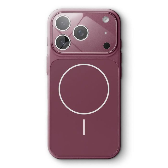 Coque pour iPhone 18 Pro, Rigide avec Protection Caméra et Anneau Magnétique - Bordeaux