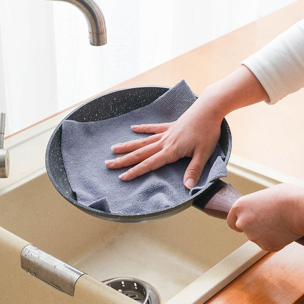 Absorbent Tableware Cleaning Towel Thickened Non-woven Cleaning Towels Microfiber Towel  Kitchen