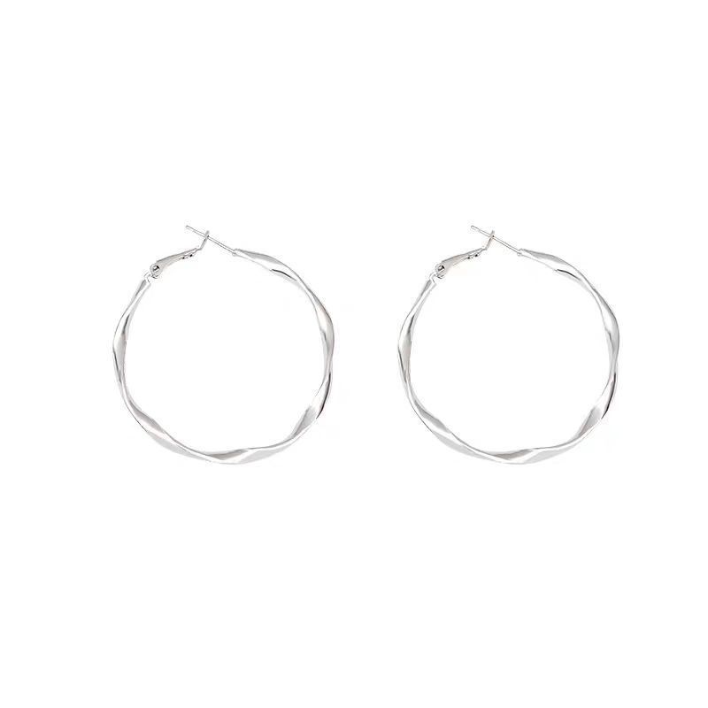 S111 silver needle cold wind light luxury high sense earrings ear buckle temperament geometric earrings female exaggerated Internet celebrity earrings