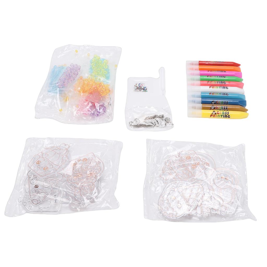 Crystal Glue Painting Kit Paint Set Children Bead Art Craft Kids Coloring Decoration Handmade Pendant
