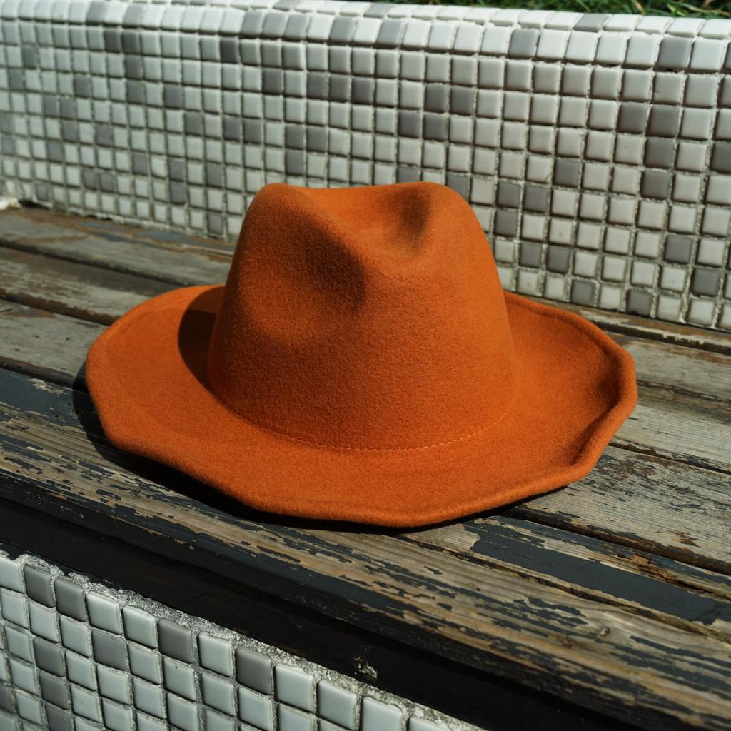 Korean Casual Brown Black Wide-Brimmed Wool Top Hat Men'S And Women'S Autumn And Winter Vacation Versatile Retro Felt Hat