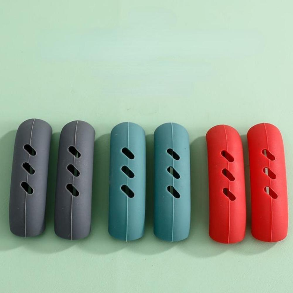 2pcs Silicone Pot Handle Anti-scalding Cover Iron Pot Wok Ear Anti-scalding Handle Cover High Temperature Wear-resistant Heat Insulation Pot Ear Cover