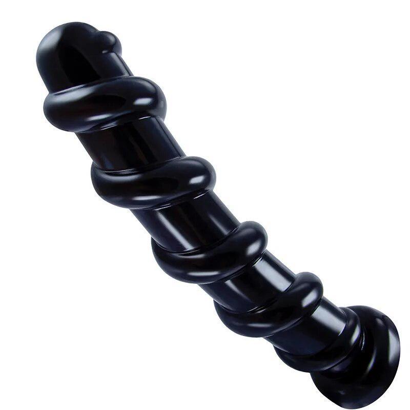 PVC Threaded Anal Plug Vaginal Massage Stick Deep Anal Expansion Masturbator Fisting Gay Sex Toys Realistic Dick