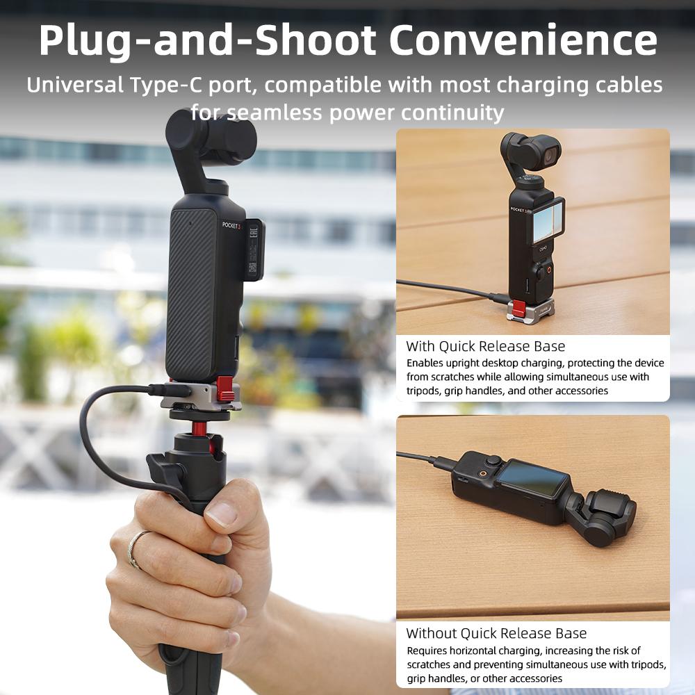 Flymile Multifunction Charging Base for DJI OSMO Pocket 3 Upright Charging Base Quick Release Mount Adapter Camera Accessories