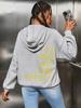Multi-color Letter Print Casual Women’s Hooded Sweatshirt - Versatile Long Sleeve Pullover, European & American Fashion.