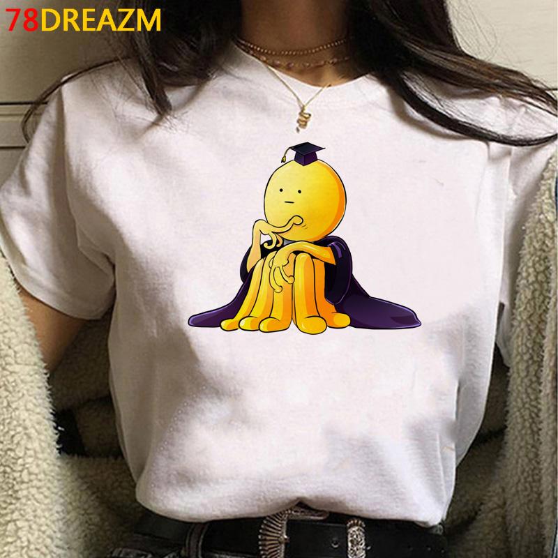 Japońskie Anime Damski/Męski T-Shirt Assassination Classroom Oversize T-Shirty Vintage Grunge Casual 2023 Letnia Odzież Topy Koszulka