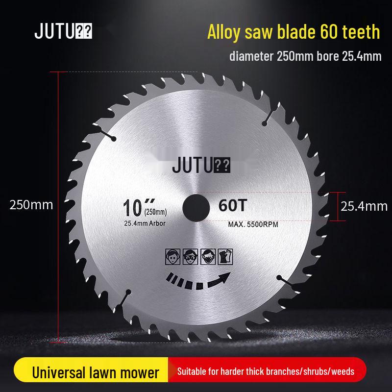 Stone-Proof Manganese Steel Circular Saw Blade for Gasoline Lawn Mowers & Brush Cutters - Universal Fit