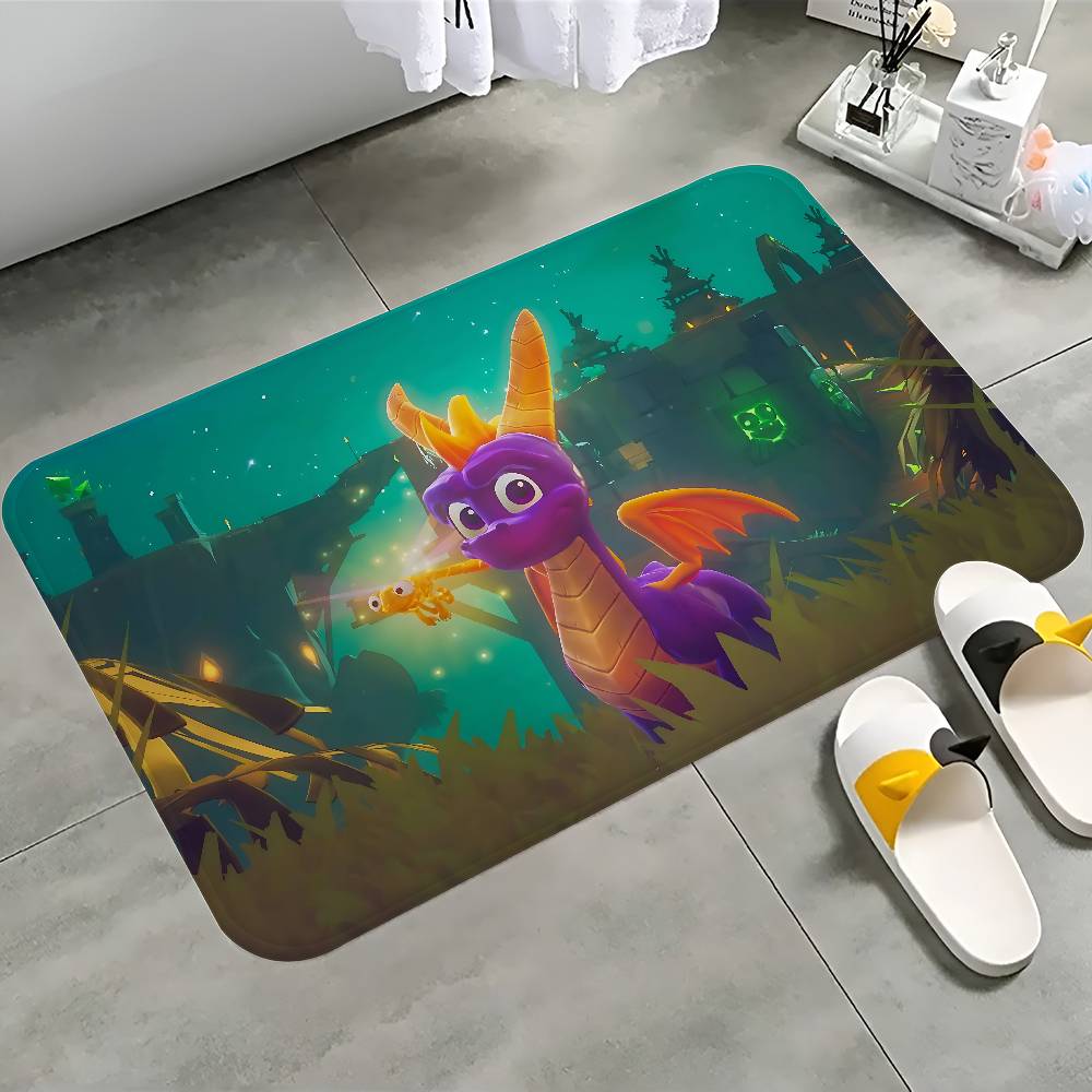 Games S-Spyro Dragon Hallway Carpet Non-Slip Laundry Room Mat Laundry Decor Balcony Child Living Room Toilet Rug