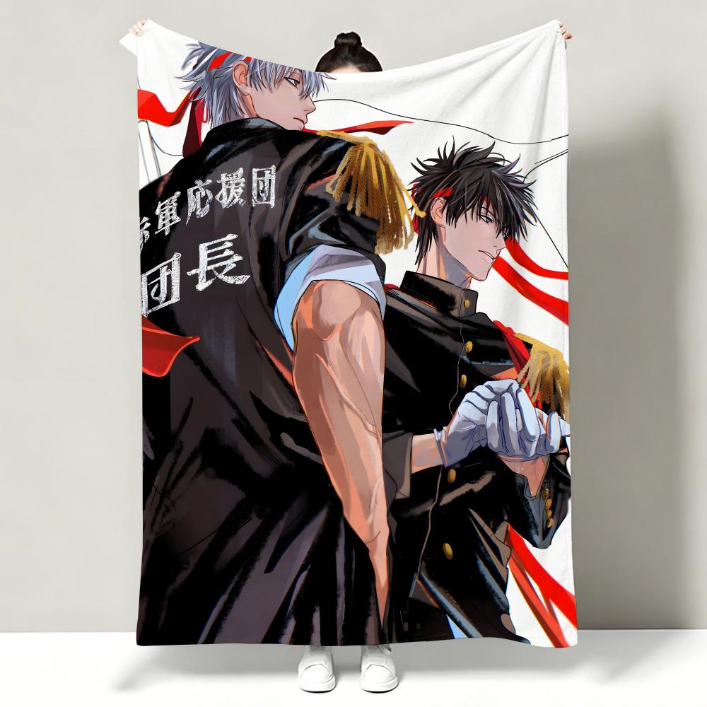 Anime G-Gintama Throw Soft Warm Flannel Throw Blanket, Multi-use for Sofa Bed Office Nap
