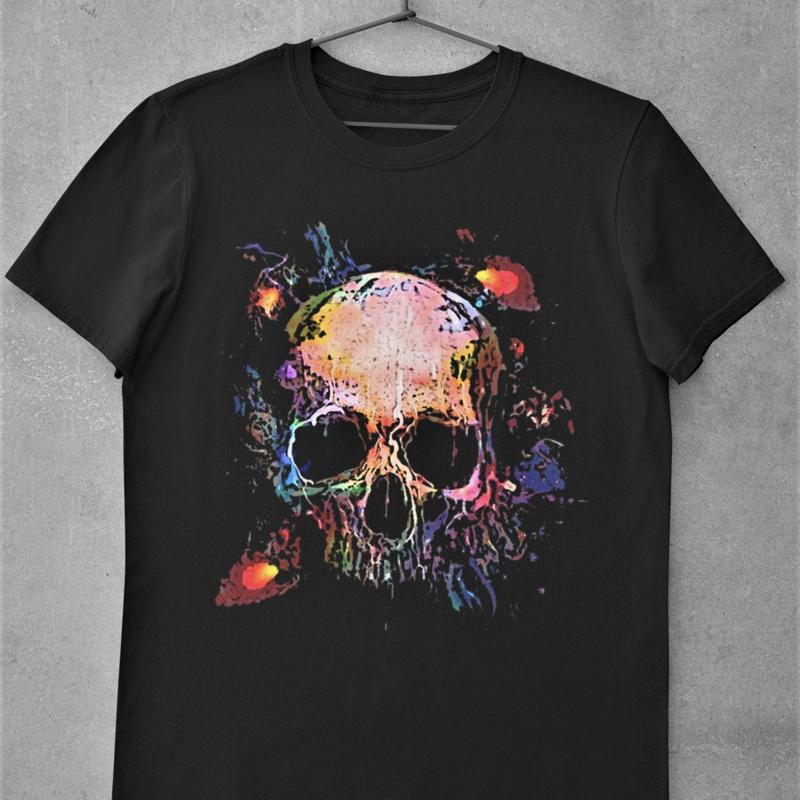 Skulls T Shirt Skeleton Goth Halloween Skull 32