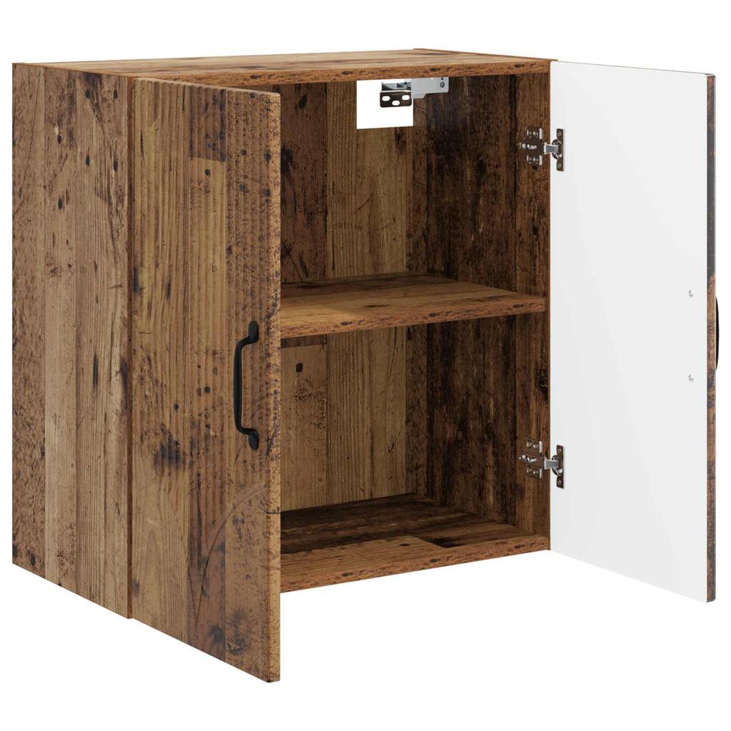Wall Mounted Cabinet In Reclaimed Wood Look 59 X 31 X 60 Cm Particleboard
