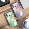 Dreamy Striped Butterfly For Samsung A73 72 71 A70 56 55 54 A53 52 51 50 42 A35 A34 33 32 31 26 25 24 23 22 30 Glass Phone Case