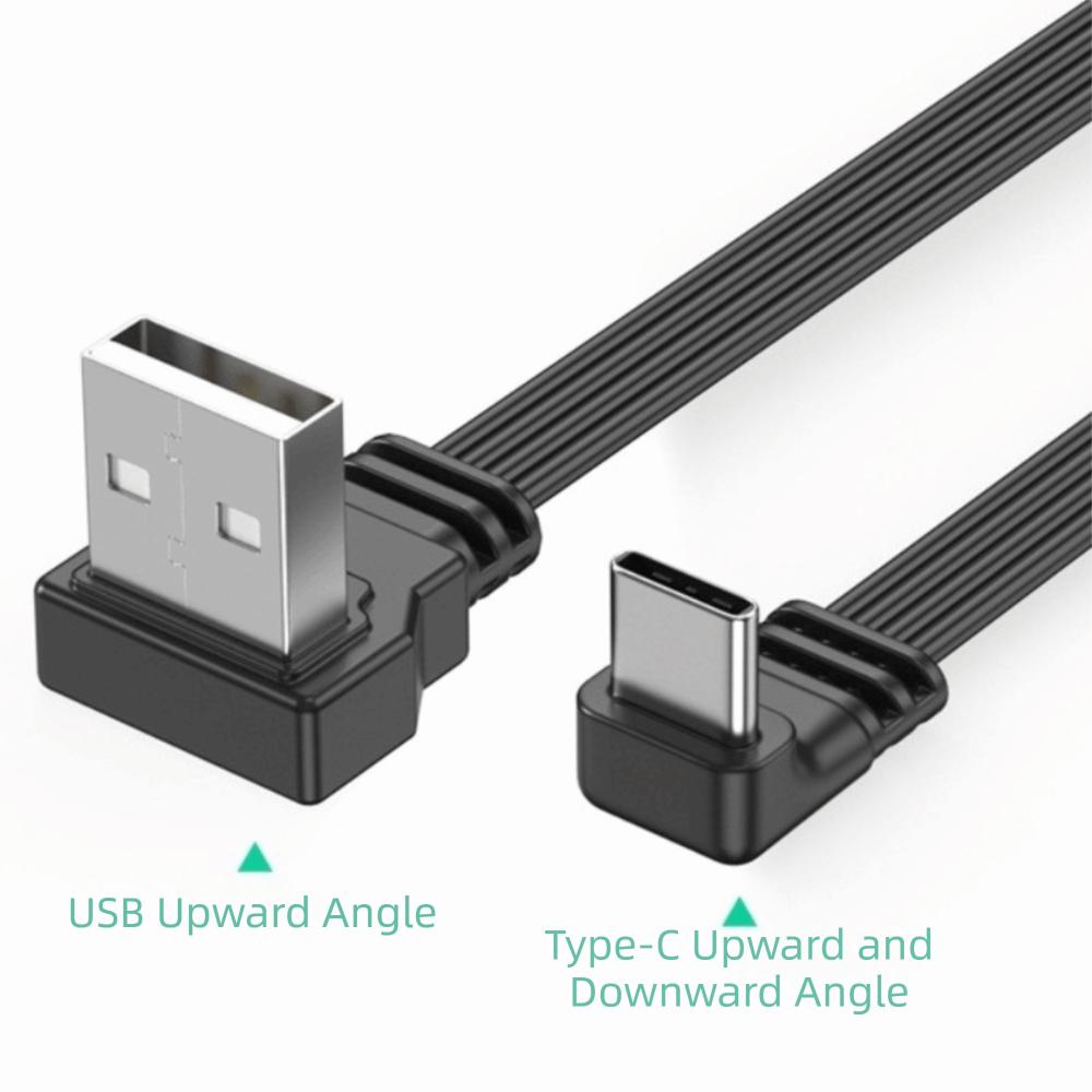 90 Degree Type C Data Cable Flat Flexible Mobile Game Cable USB C Charging Cable  Data Transfer