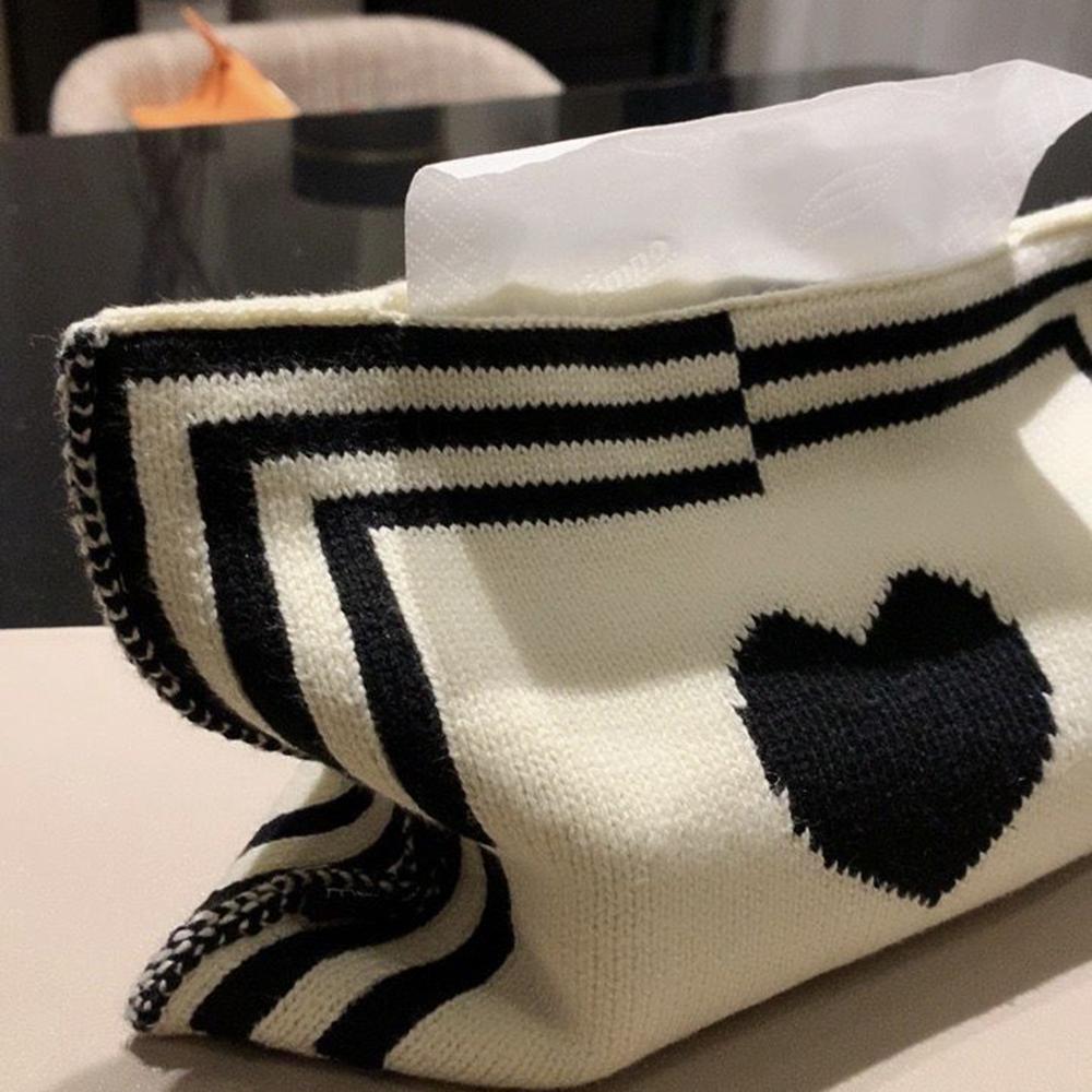 Nordic Knitting Tissue Box Modern American Living Room Hotel Table Tissue Box Car Tissue Holder Decorative Organizer Tissue Bag