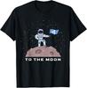 Unisex Shirt Cotton Oversize Large Size Ripple To the Moon XRP Crypto Astronaut with XRP Flag T-Shirt