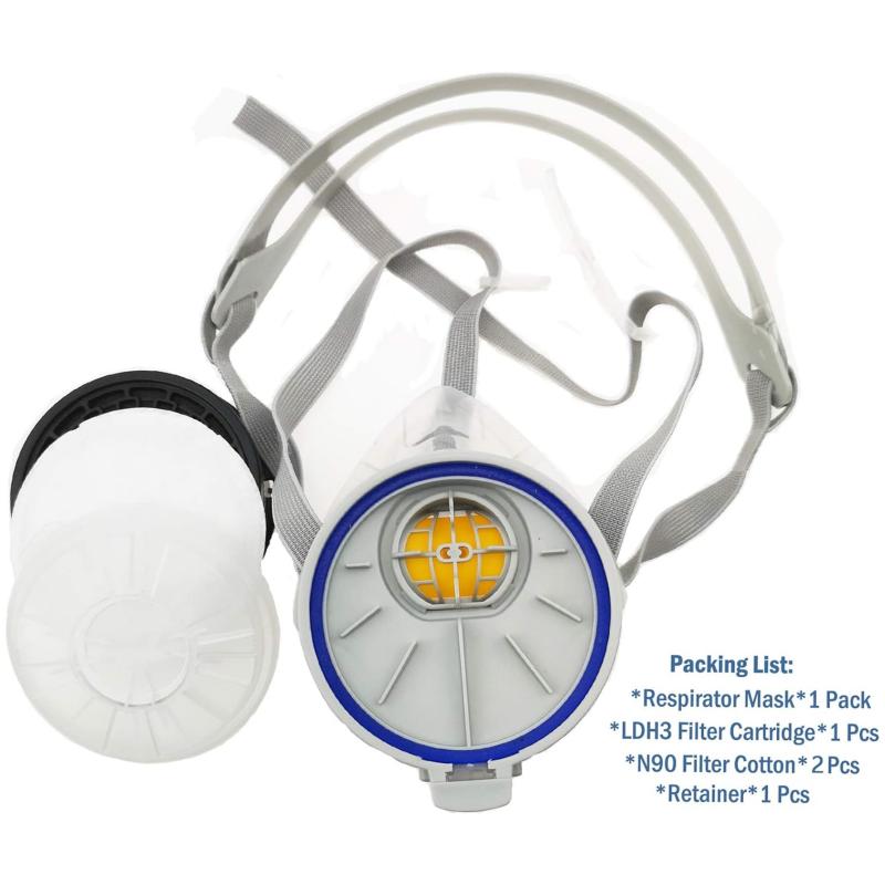 Half Face Respirator Mask with 1 Filter Set, Reusable Silicone Gas Mask for Spray Paint, Dust & Organic Vapor