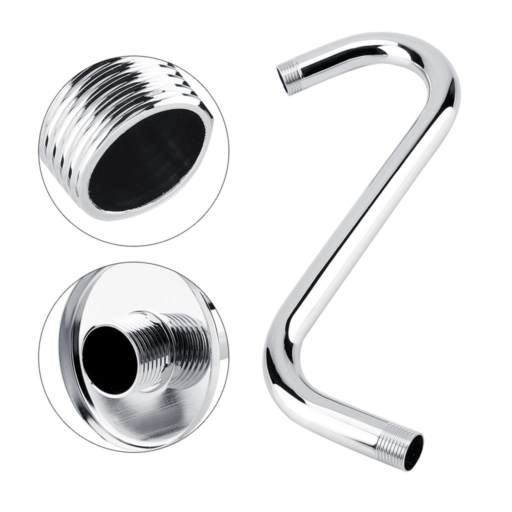 ZK20 Bathroom Accessory 8inch 201 Stainless Steel High Rise S‑Curved Shower Extension Arm