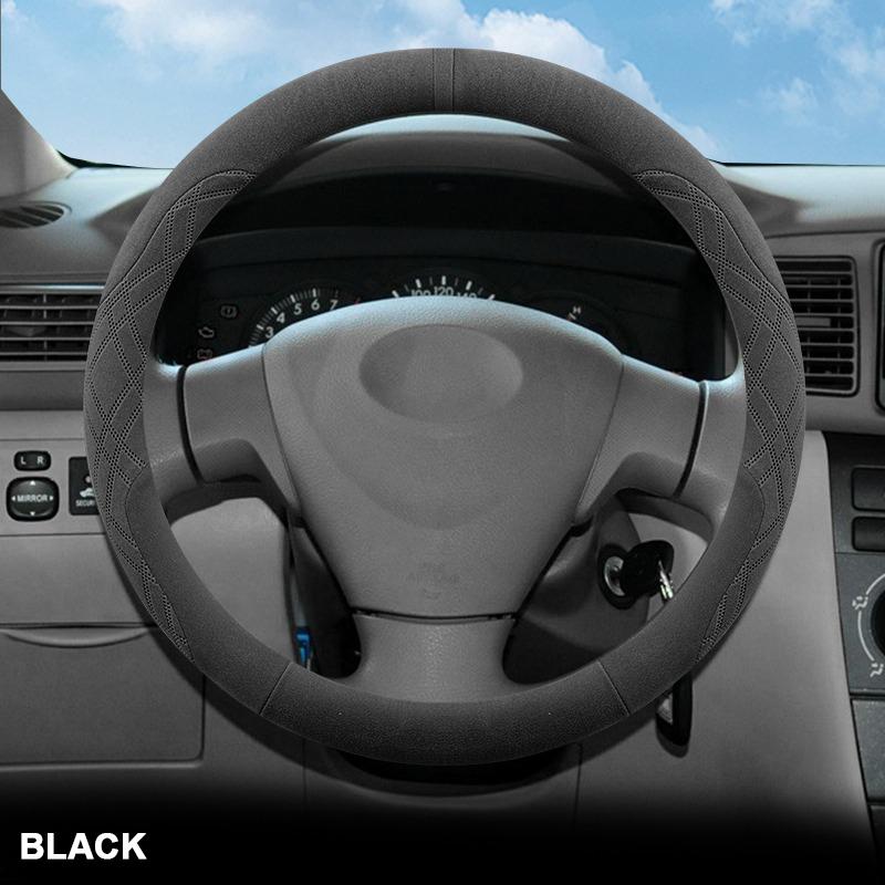Suede Car Steering Wheel Cover Wrap for Toyota COROLLA EX 2004-2010 2012 2013 Toyota Corolla 2007-2026 Anti Slip Breathable