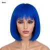 Women's Natural Looking Daily Use Short Straight Wig with See-through Bangs Ladies Front Lace Heat Resistant Fluffy Bob Wig