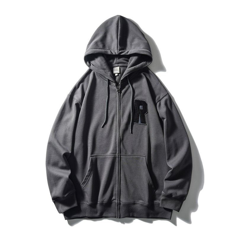 American Retro Pure Cotton Sweatshirt Hooded Zipper Cardigan Jacket Men's Spring and Autumn 2024 New Foreign Trade Men's Jacket