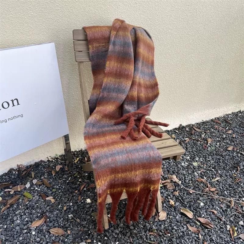 Maillard Plaid Scarf, High-end Women's Autumn and Winter Scarf, Thickened Atmosphere, Warm and Versatile Shawl
