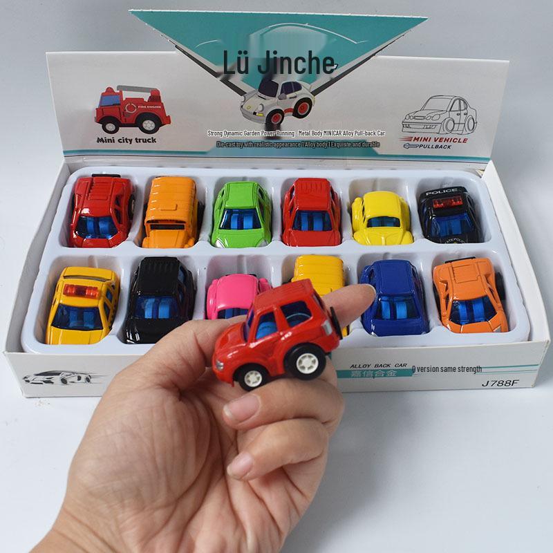 Set of 12 Mini Alloy Police Cars: 4.5 cm Pocket-Sized Toy Models