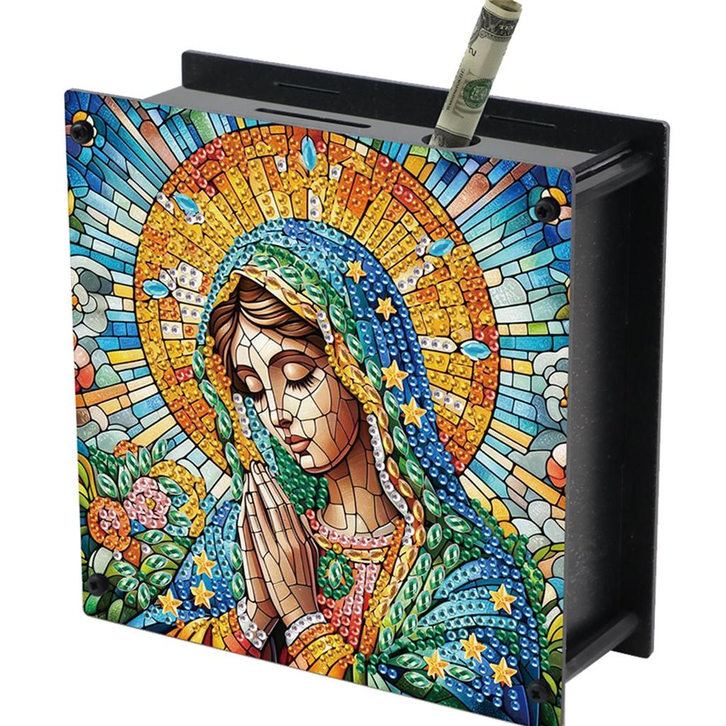 Rhinestones Desktop Ornaments Cat Table Top Diamond Painting Money Box Diamond Painting Change Holder Case Decors for Home Decor
