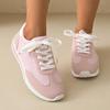 Sweet Candy Colored Lace Up Sneakers Women 2025 Autumn Mix Color Round Toe Sports Shoes Soft Sole Non Slip Pink Sneakers