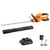 Electric Hedge Trimmer Cordless Battery-powered Hedge Cutter with 100 W Motor Power Cordless 51cm Cutting Length ABS Orange