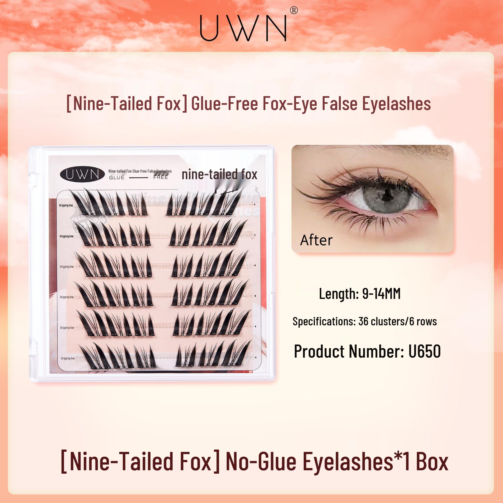 

UWN Su Daji No-Glue Fox Series Curl Natural Featherweight Upper Eyelashes