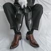 Fashion Business Men Formal Leather Shoes Black Brown Men One-foot Comfortable High-heeled Fashionable Leather Shoes Social Shoes Men